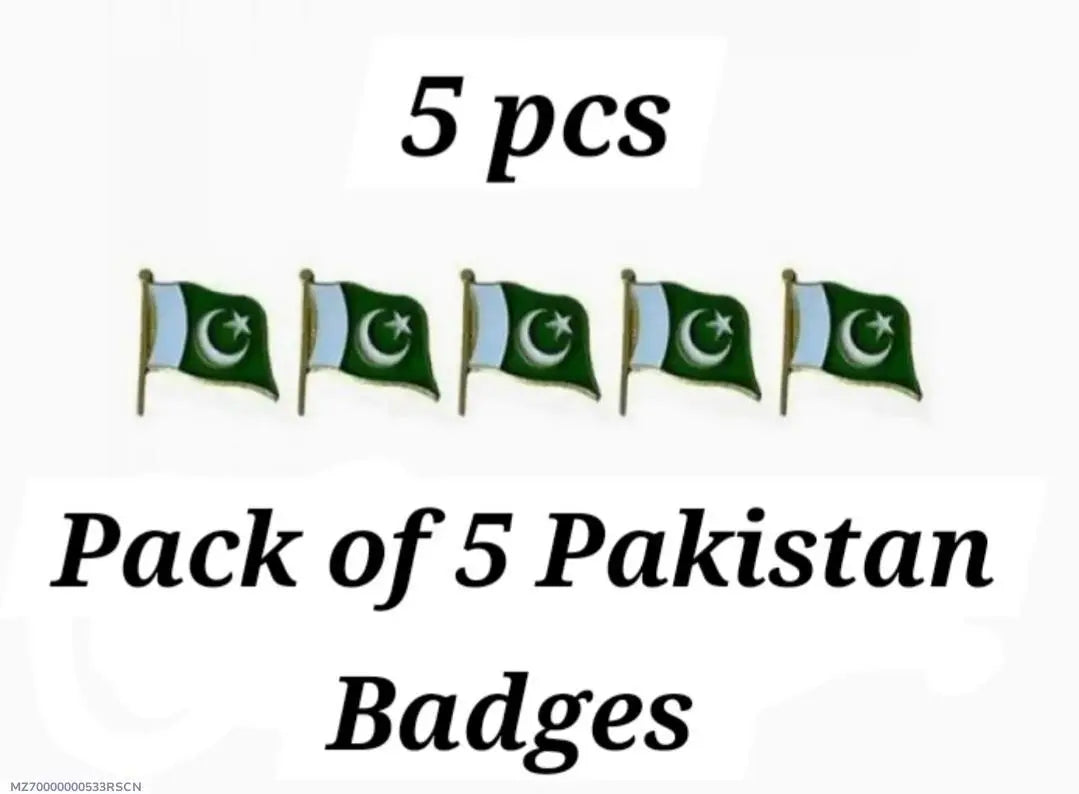 14th August Flag Badges Set of 5 Metal