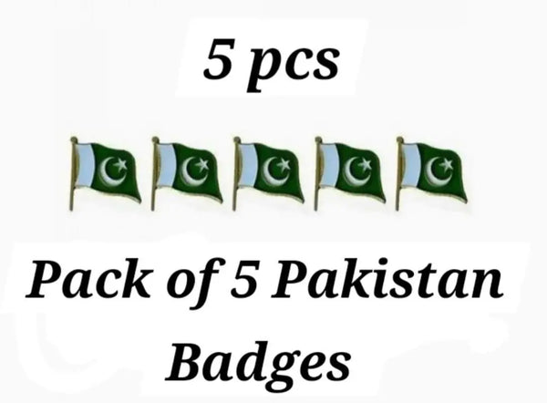 14th August Flag Badges Set of 5 Metal